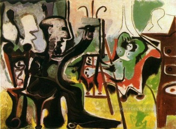 1963 Painting - The Artist and His Model L artiste et son modele II 1963 Cubist